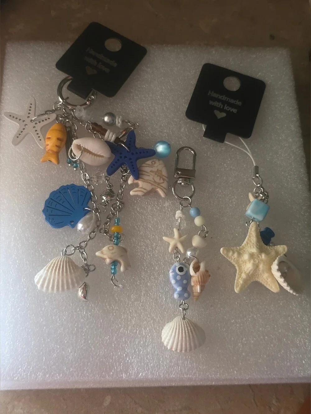 Handmade 3 Piece Set .Matching Key, Bag And Phone Charm.